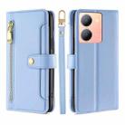 For vivo Y78 5G Lite Sheep Texture Cross-body Zipper Wallet Leather Phone Case(Blue) - 1