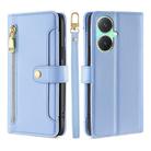 For vivo Y27 4G Lite Sheep Texture Cross-body Zipper Wallet Leather Phone Case(Blue) - 1