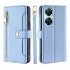 For Huawei Enjoy 60 Pro / nova 11i Lite Sheep Texture Cross-body Zipper Wallet Leather Phone Case(Blue) - 1