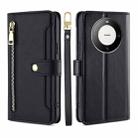 For Huawei Mate 60 Pro / Pro+ Lite Sheep Texture Cross-body Zipper Wallet Leather Phone Case(Black) - 1