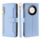 For Huawei Mate 60 Pro / Pro+ Lite Sheep Texture Cross-body Zipper Wallet Leather Phone Case(Blue) - 1