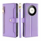 For Huawei Mate 60 Pro / Pro+ Lite Sheep Texture Cross-body Zipper Wallet Leather Phone Case(Purple) - 1