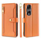 For Honor 90 5G Lite Sheep Texture Cross-body Zipper Wallet Leather Phone Case(Orange) - 1