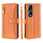 For Honor 90 Pro 5G Lite Sheep Texture Cross-body Zipper Wallet Leather Phone Case(Orange) - 1