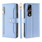 For Honor 90 Pro 5G Lite Sheep Texture Cross-body Zipper Wallet Leather Phone Case(Blue) - 1