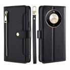 For Honor X50 5G Lite Sheep Texture Cross-body Zipper Wallet Leather Phone Case(Black) - 1