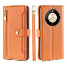 For Honor X50 5G Lite Sheep Texture Cross-body Zipper Wallet Leather Phone Case(Orange) - 1