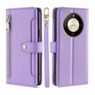 For Honor X50 5G Lite Sheep Texture Cross-body Zipper Wallet Leather Phone Case(Purple) - 1