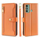 For ZTE Blade A53 4G Lite Sheep Texture Cross-body Zipper Wallet Leather Phone Case(Orange) - 1