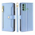 For ZTE Blade A53 4G Lite Sheep Texture Cross-body Zipper Wallet Leather Phone Case(Blue) - 1