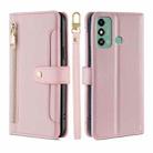 For ZTE Blade A53 4G Lite Sheep Texture Cross-body Zipper Wallet Leather Phone Case(Pink) - 1