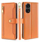 For ZTE Anshin Family Sheep Texture Cross-body Zipper Wallet Leather Phone Case(Orange) - 1