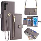 For ZTE nubia S 5G A403ZT Sheep Texture Cross-body Zipper Wallet Leather Phone Case(Grey) - 1