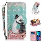 For iPhone 15 3D Colored Horizontal Flip Leather Phone Case(Black White Cat) - 1