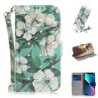 For iPhone 15 3D Colored Horizontal Flip Leather Phone Case(Watercolor Flower) - 1