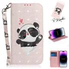 For iPhone 15 Pro 3D Colored Horizontal Flip Leather Phone Case(Heart Panda) - 1