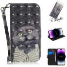 For iPhone 15 Pro 3D Colored Horizontal Flip Leather Phone Case(Hug Cat) - 1