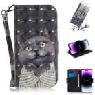 For iPhone 15 Pro Max 3D Colored Horizontal Flip Leather Phone Case(Hug Cat) - 1