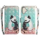 For iPhone 16 Plus 3D Colored Horizontal Flip Leather Phone Case(Black White Cat) - 1