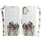 For iPhone 16 Plus 3D Colored Horizontal Flip Leather Phone Case(Pug) - 1