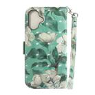 For iPhone 16 Plus 3D Colored Horizontal Flip Leather Phone Case(Watercolor Flower) - 3