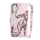 For iPhone 16 Plus 3D Colored Horizontal Flip Leather Phone Case(Butterfly High-heeled) - 3