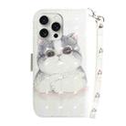 For iPhone 16 Pro Max 3D Colored Horizontal Flip Leather Phone Case(Cute Cat) - 3