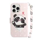For iPhone 16 Pro Max 3D Colored Horizontal Flip Leather Phone Case(Heart Panda) - 3