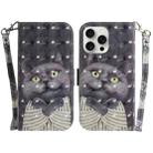 For iPhone 16 Pro Max 3D Colored Horizontal Flip Leather Phone Case(Hug Cat) - 1