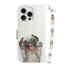 For iPhone 16 Pro Max 3D Colored Horizontal Flip Leather Phone Case(Pug) - 3