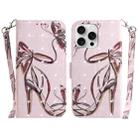 For iPhone 16 Pro Max 3D Colored Horizontal Flip Leather Phone Case(Butterfly High-heeled) - 1