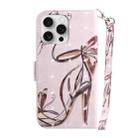 For iPhone 16 Pro Max 3D Colored Horizontal Flip Leather Phone Case(Butterfly High-heeled) - 3