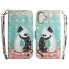 For iPhone 16 3D Colored Horizontal Flip Leather Phone Case(Black White Cat) - 1