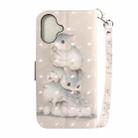For iPhone 16 3D Colored Horizontal Flip Leather Phone Case(Squirrels) - 3