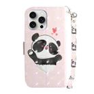 For iPhone 16 Pro 3D Colored Horizontal Flip Leather Phone Case(Heart Panda) - 3