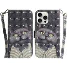 For iPhone 16 Pro 3D Colored Horizontal Flip Leather Phone Case(Hug Cat) - 1