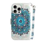 For iPhone 16 Pro 3D Colored Horizontal Flip Leather Phone Case(Peacock Wreath) - 3