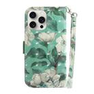 For iPhone 16 Pro 3D Colored Horizontal Flip Leather Phone Case(Watercolor Flower) - 3