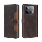 For vivo iQOO Neo 8 / 8 Pro 5G Skin Feel Magnetic Buckle Leather Phone Case(Brown) - 1