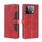 For vivo iQOO Neo 8 / 8 Pro 5G Skin Feel Magnetic Buckle Leather Phone Case(Red) - 1