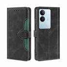 For vivo S17 5G / S17 Pro 5G Skin Feel Magnetic Buckle Leather Phone Case(Black) - 1