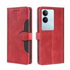 For vivo S17 5G / S17 Pro 5G Skin Feel Magnetic Buckle Leather Phone Case(Red) - 1