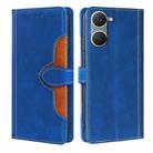 For vivo Y03 4G Skin Feel Magnetic Buckle Leather Phone Case(Blue) - 1