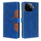 For vivo iQOO Z9 Turbo Skin Feel Magnetic Buckle Leather Phone Case(Blue) - 1