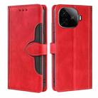 For vivo iQOO Z9 Turbo Skin Feel Magnetic Buckle Leather Phone Case(Red) - 1