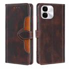 For vivo iQOO Z9x 5G Skin Feel Magnetic Buckle Leather Phone Case(Brown) - 1