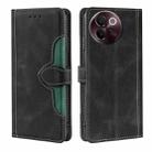 For vivo V30e 5G Global Skin Feel Magnetic Buckle Leather Phone Case(Black) - 1
