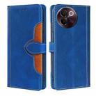 For vivo V30e 5G Global Skin Feel Magnetic Buckle Leather Phone Case(Blue) - 1