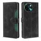 For vivo Y38 5G / T3x 5G Global Skin Feel Magnetic Buckle Leather Phone Case(Black) - 1