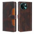 For vivo Y38 5G / T3x 5G Global Skin Feel Magnetic Buckle Leather Phone Case(Brown) - 1